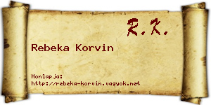 Rebeka Korvin névjegykártya